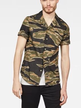 G-Star Men’s Camo Bristum Utility Button Up Clean Service Shirt Size Medium